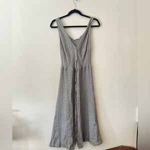Viola Borghi Made in Italy 100% linen button down grey dress Women’s L